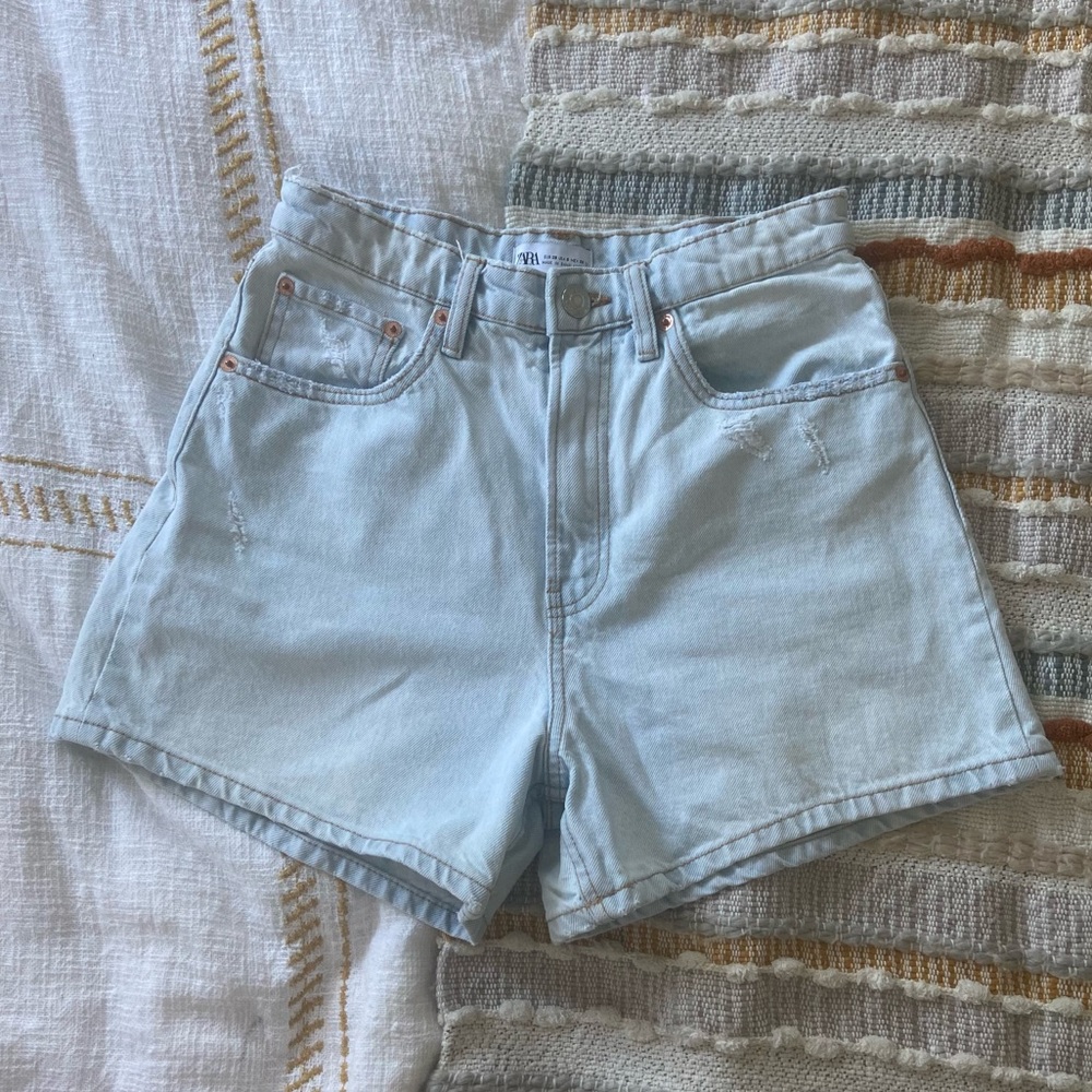 Zara High Waisted Jean Shorts